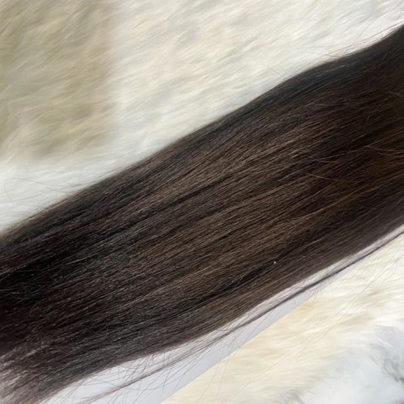 Ultra Silky 100% Human hair in Dark Brown #2 Straight Hair Extensions - Weft - Picture 2 of 5